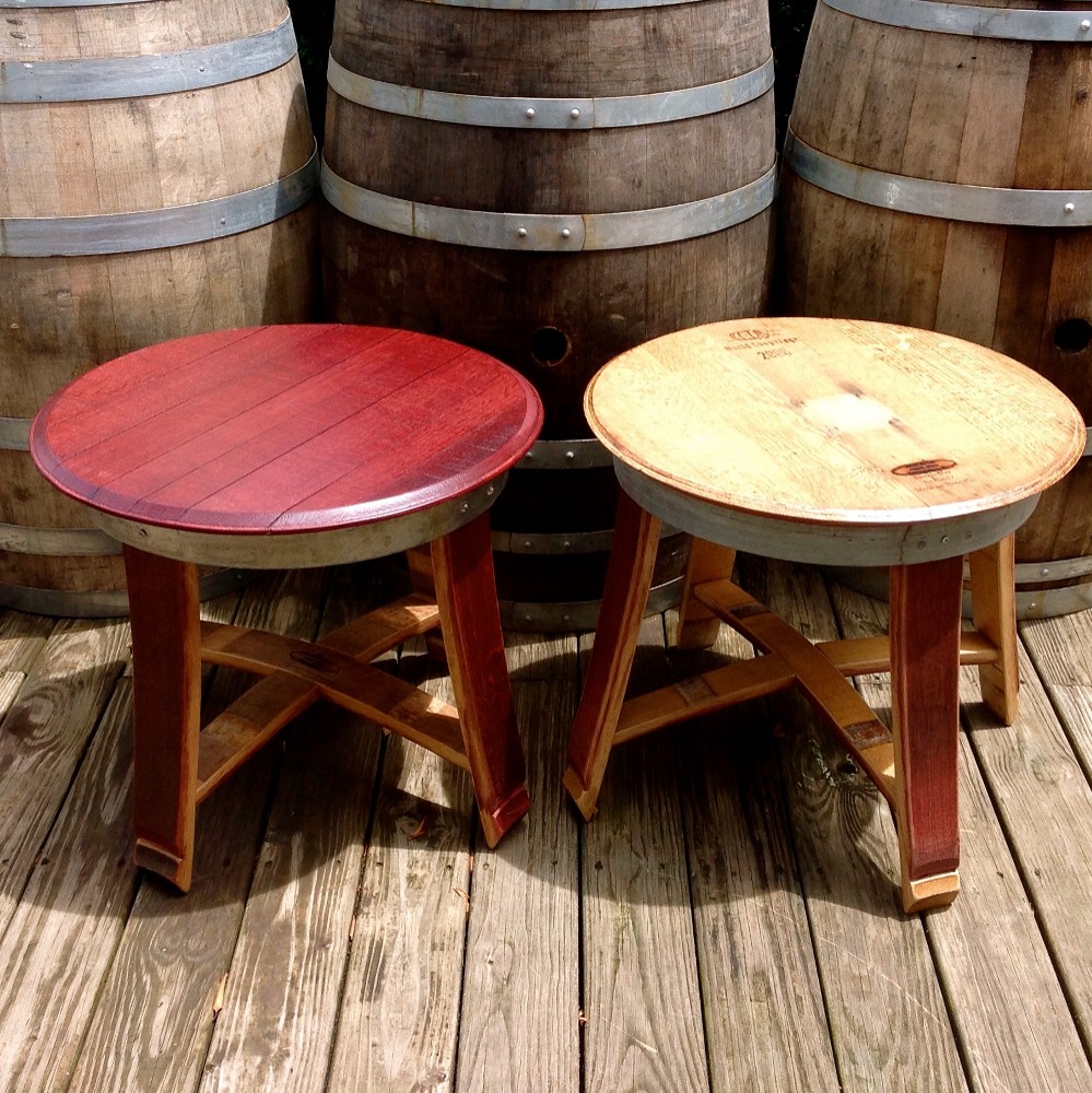 John C Bestwick At The 13th Annual Wlast Oak Wine Barrel Head Side Tables